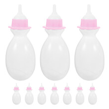 40Pcs Small White Plastic Baby Doll Bottles Role Play Pretend Toys