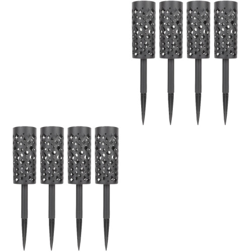 8Pcs Black Plastic Spiked Vase for Graveside Outdoor Flower Storage 2