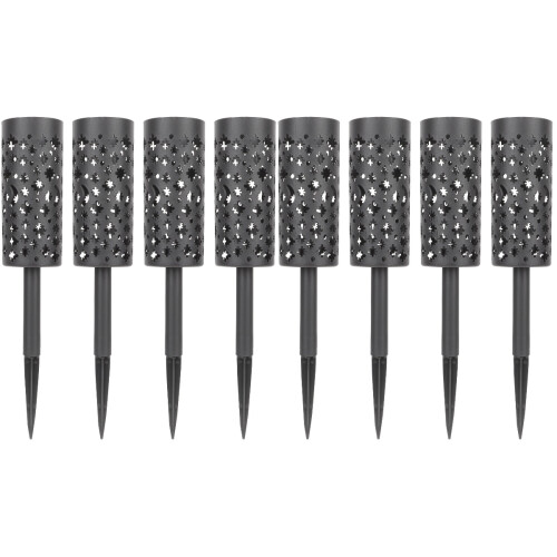8Pcs Black Plastic Spiked Vase for Graveside Outdoor Flower Storage 1