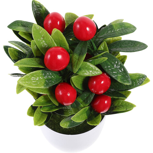 4Pcs Lifelike Artificial Potted Fruit Tree Tabletop Decor 2