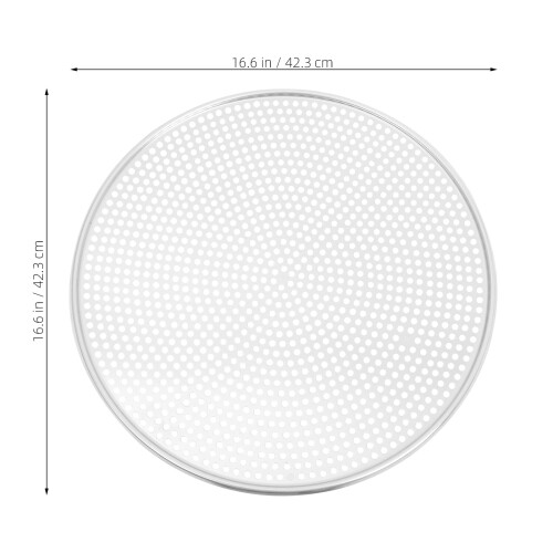 2Pcs Aluminum Pizza Baking Pan with Hole Mesh Silver 1