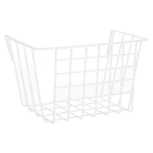 4Pcs White Iron Wire Hanging Basket for Home Garage Storage Organizer 2