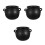 3Pcs Ceramic Halloween Candy Cauldron Bowls Black Snack Serving Dish 10
