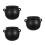 3Pcs Ceramic Halloween Candy Cauldron Bowls Black Snack Serving Dish 5