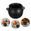 3Pcs Ceramic Halloween Candy Cauldron Bowls Black Snack Serving Dish 11