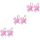 6Pcs Pink Toy Doll Stroller ABS Material Durable Fun for Kids 7
