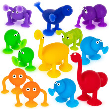Suction Cup Bath Toys for Toddlers  Set of 12  Mold Free in Assorted Colors and Shapes