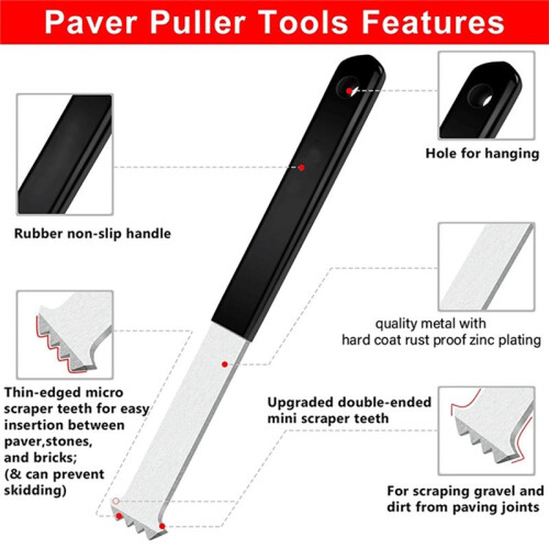Paver Removal Tool, 2 Pcs Paver Puller Tool , Paver Extractor Tool for Garden, Lawn, Patio,Block & Paver Replacement