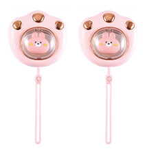 2X Calentador de Manos Portátil 2400Mah Banco de Energía de Carga USB Calentador de Manos Recargable para Invierno Senderismo Al Aire Libre Rosa