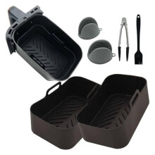 2 Stück Airfryer-Silikon-Einlagen, Antihaftbeschichtet, für DZ201/DZ401 Airfryer-Korbzubehör, Wiederverwendbare Airfryer-Einlagen