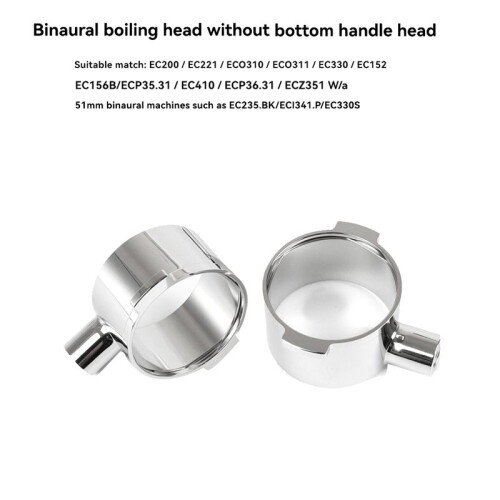For  51MM Stainless Steel Bottomless Handle  Double Ear Accessory Coffee Accessories with Filter Basket 2