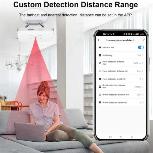 Tuya Zigbee Human Presence Detector met Houder Slimme Menselijke Lichaams-PIR-Sensor -Microgolfbewegingssensor + Zigbee Hub 2