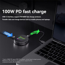 M.2 NVMe SSD Enclosure Magnetic Design 10Gbps Data Transfer 3s Power Protection 2TB Expanses PD Charging 100W