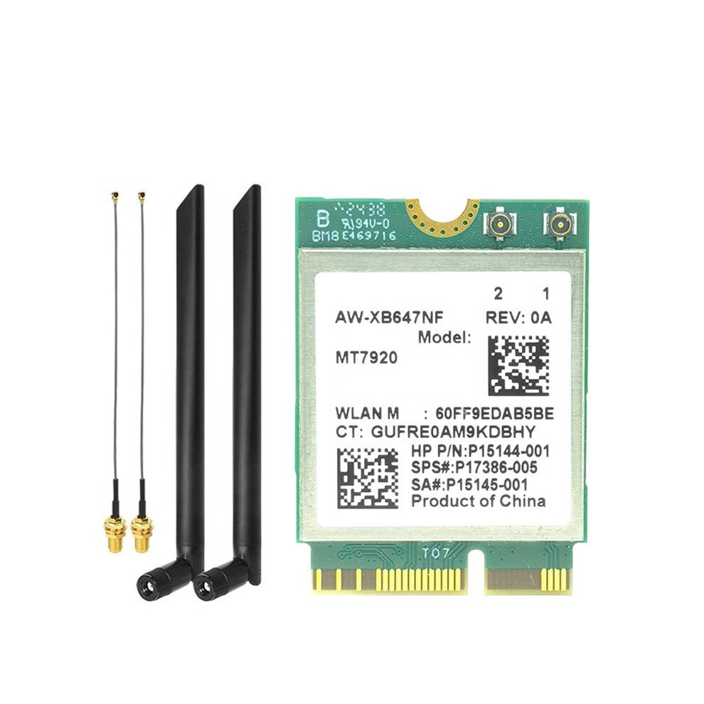 Mt7920 Wifi6 Card 1800Mbps Bluetooth5.2 2.4G/5.8G Ax1800 M.2 Ngff Wireless Wifi Adapter Card For Win10/Win11+8Db Antenna Green 6032416889225