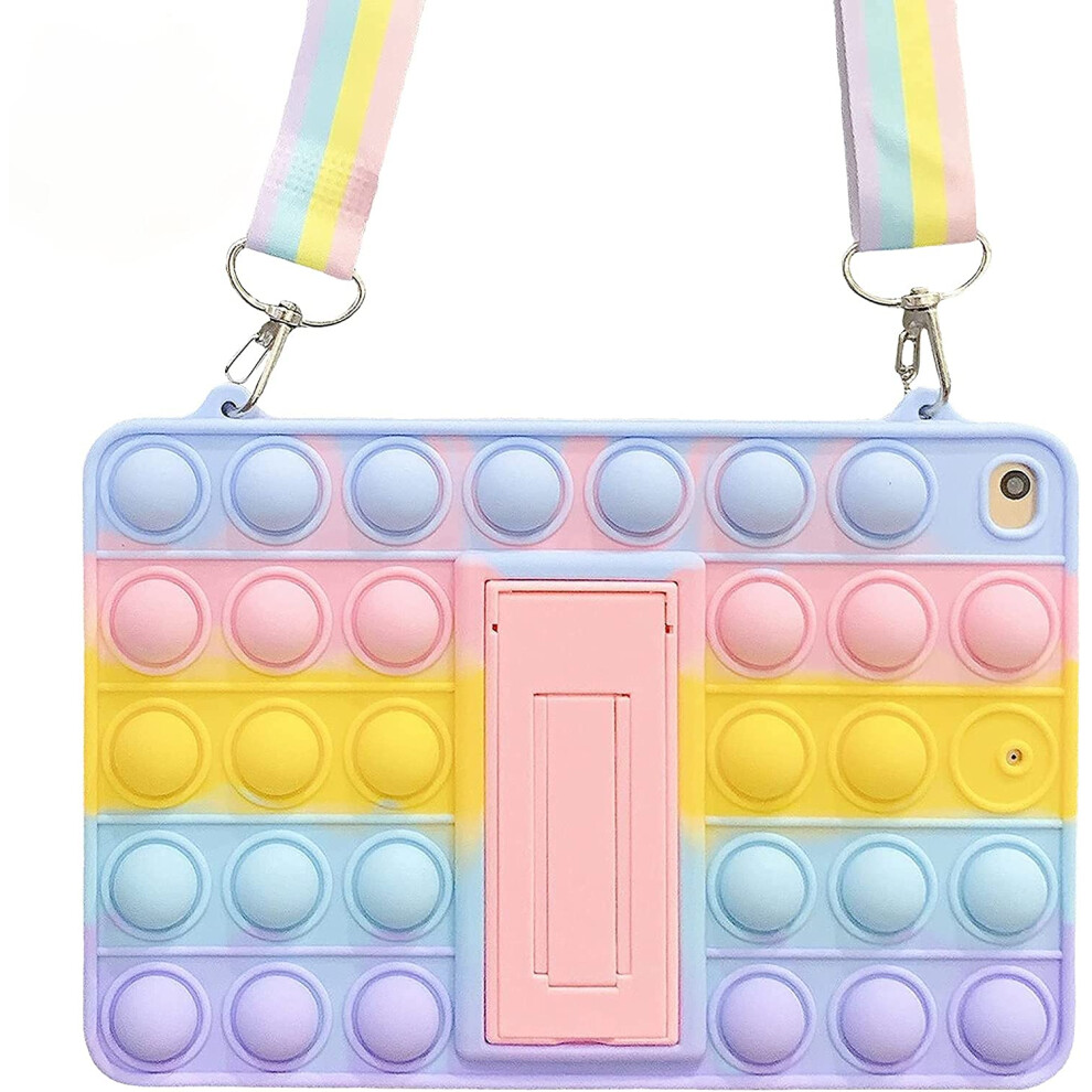 Case For Ipad 10.5 And Air 3Rd Gen With Protective Fidget Surface, Kickstand, Neck Lanyard, Rainbow 9053599487845