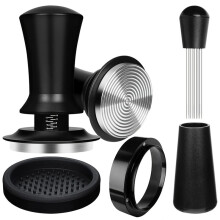 Coffee Tamper Set with Spring Loaded Tamper Tamper Mat Dosing Funne WDT Tool Espresso Coffee Distribution Stirrer 51mm