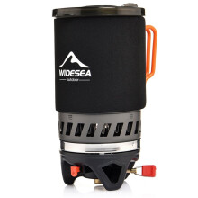 Widesea Portable Camping Coffee Maker Set French Press 0.9L Coffee Pot 1100BTU Gas Stove Outdoor Anti-Scalding Cover