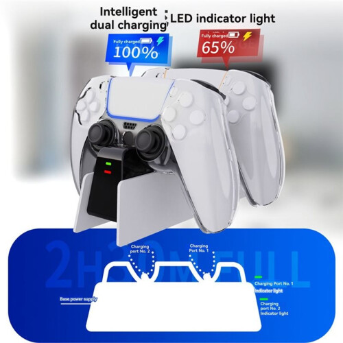 Kabellose Dual-Ladestation für PS5-Controller mit Zwei Steckplätzen 1