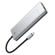 8-in-1 USB-Hub M.2 NVMe met SSD-Behuizing voor Opslag, USB 3.2 Type-C Naar -Compatibele Laptopdockstation USB-Adapter