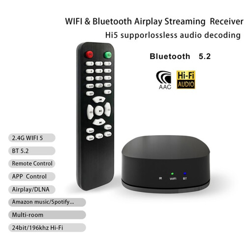 Decoder Audio WiFi, Lettore di Streaming Multimediale In Rete, Ricevitore  DLNA In Fibra Ottica 2
