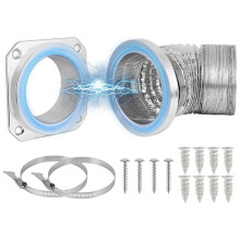 Magnetisches Trocknerentlüftungsanschluss-Set DV180: Magnetische Trocknerentlüftung mit Gehäuse Aus Aluminiumlegierung, Inklusive 1 M Schlauch und