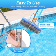 5-Inch Stainless Steel Pool Brush Heavy Duty Pool Cleaning Brush for Concrete Gunite Pools Deep Cleaning Tool