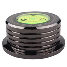 Universal Vinyl Player Turntable Clamp 60HZ Disc Turntable Stabilizer Level Indicator Weight Tool Black