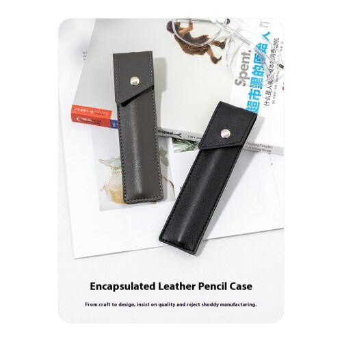 Leather Pen Case with ScratchResistant Retro Design for Single Fountain Pen, Dark 2 Pack 1