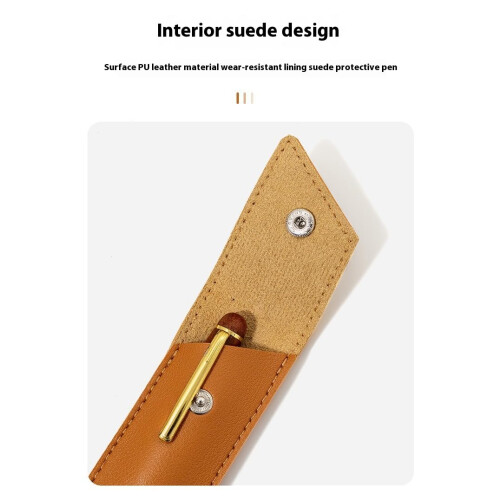 Leather Pen Case with ScratchResistant Retro Design for Single Fountain Pen, Dark 2 Pack 2