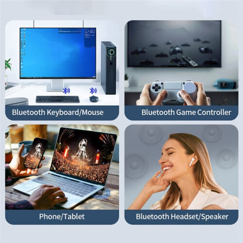 USB Bluetooth6.0 Dongle Bluetooth6.0 Receiver Transmitter Adapter for  Keyboard Mouse Headphone Speaker
