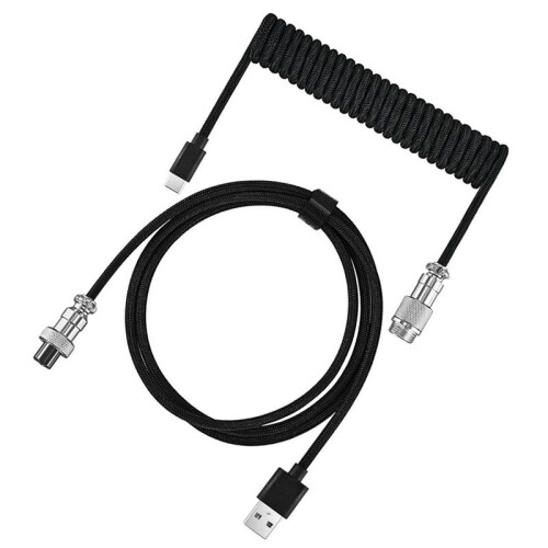Mechanical Keyboard Adapter Coiled Cable TypeC Phone Charging Cord USB Keyboard Aviation Connector Wire for Desktop PC,D