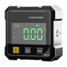 Inclinometer 4-Sided Magnetic Dual-Laser Tilt Meter Compact Slope Measurement Angle Ruler with Laser Alignment