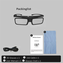 DLP Link Active Shutter 3D Glasses USB Rechargeable 3D Eyeglasses for Home Cinema DLP Projector Not Suitable for All TV