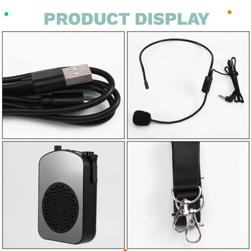 Wireless Microphone Double Noise Reduction Stereo Sound Microphone Megaphone Lavalier Microphone for Teaching and Class 1