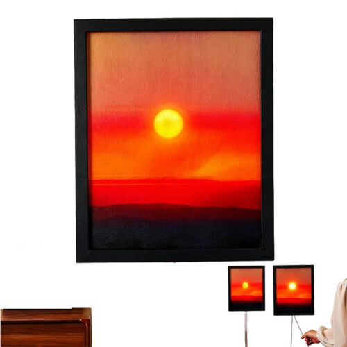 Sunset Hand Pulled Night Light Movable Light Simulates Sunrise and Sunsets Ambient Lighting, Modern Funky Home... 2