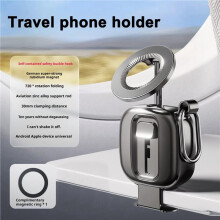 Support de Téléphone Portable Magnétique Multifonction Pliable et Rotatif à 360, Support de Universel Réglable, Noir