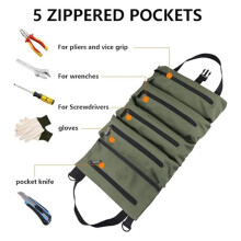 Tool Bag Roll Rollable Carrying Heavy Duty Tool Organizer Portable Tool Storage Bags Waterproof Oxford Cloth-Zipper A