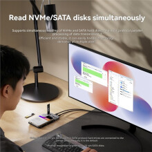 MAIWO 10Gbps M.2 NVMe SSD-Behuizing USB Type-C Dockingstation Ondersteunt 2230/42/60/80 2,5/3,5 Inch HDD/SDD