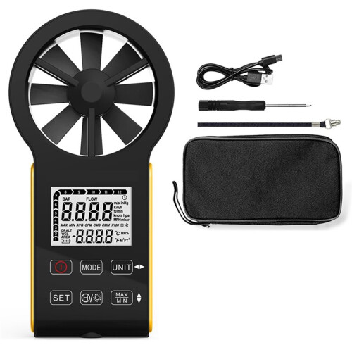 Oplaadbare Anemometer, Draagbare Digitale  Touch Windsnelheidsmeter, Draagbare CFM Windsnelheidsmeter voor Luchtsnelheid 1