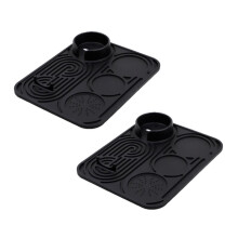 2 Stuks Siliconen Koffiemat, Universeel voor Luxe Cafe en Andere Machines. Antislip, Beschermt Aanrechtbladen en Houdt Accessoires Vast.