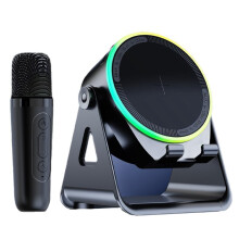 5.0-Luidsprekertelefoonhouder met Ingebouwde Microfoon en Draadloos Opladen van de Telefoon voor Het Afspelen van Muziek en Het Maken van