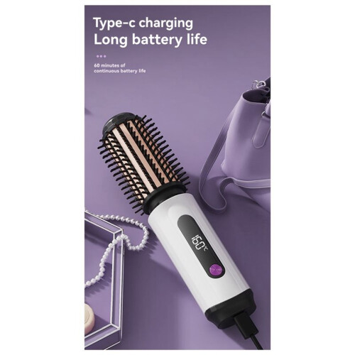 Wireless Portable Dual-Function Hair Straightening Comb Home Use Multi-Function Portable Curling and Straightening Comb 2