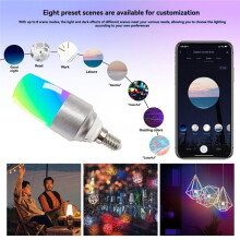Tuya Wifi CCT+RGB E27 5W LED Light Bulb Life APP Control Voice Control Color Adjustment Bedroom Lamps