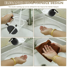 Handwasbeker, Ronde Acryl Wasbeker, Handwasbeker met Metalen Handgrepen voor Joodse Gebedswasbeker