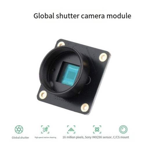 IMX296 Camera for Raspberry Pi Support C/CS-Mount Lens Global Shutter IMX296 Camera 1456x1088 1.6MP 1