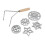 6 Pcs Rosette Iron Mold Set with Double Headed Handle Bunuelos Molds,Timbale Cookie Mold Tool for Waffles Cakes Biscuit 1