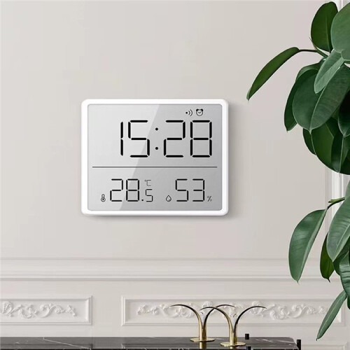 Slim Digital Wall Clock with LCD Alarm, Temperature & Humidity Display- Multi-Functional Kitchen Electronic Clock 1