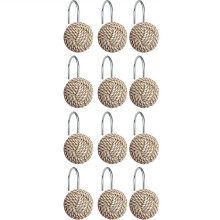 Boho Knots Douchegordijnhaken, Decoratieve Douchegordijnringen voor de Badkamer, Douchegordijnhangers Set van 12