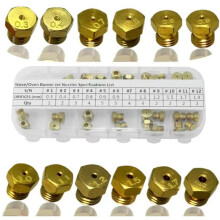 Propaan LPG Messing Straalbrander Sproeier Conversiekit (36 Stuks) - M6x0,75 mm Gassproeikop voor Fornuizen