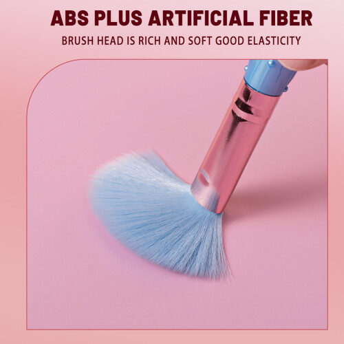 5pcs Soft Makeup Brushes Set - Portable, Blue 2